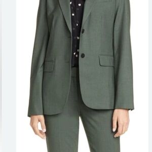 Theory Green Traceable Wool Pants